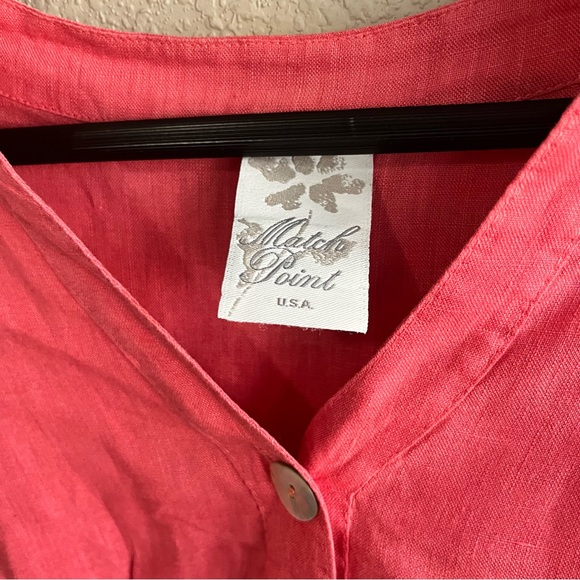 Match Point USA 100% Linen Lagenlook Tunic Blouse - Size Large - Picture 3 of 10